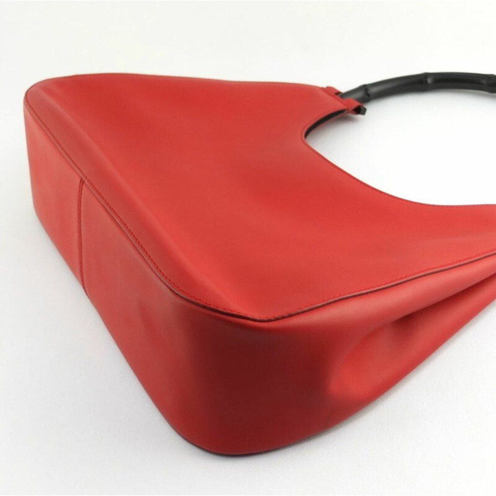Gucci Bamboo Shoulder Bag Red Black - Picture 4 of 10